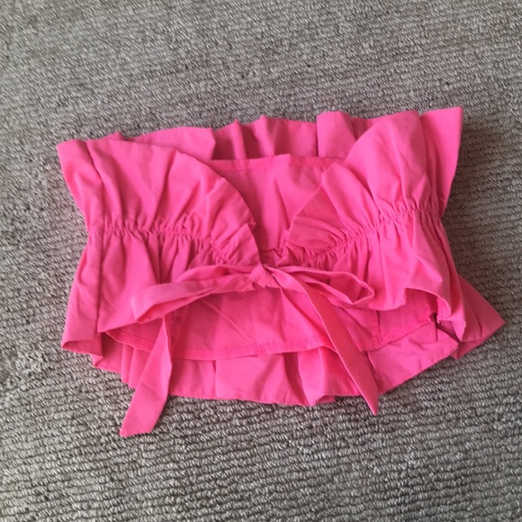 Pink Ruffle Crop Top - Picture 2 of 2